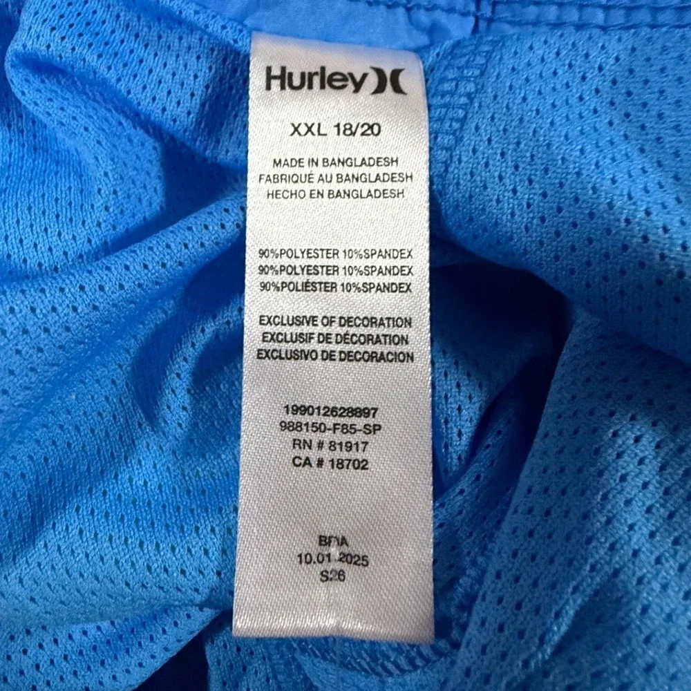 Hurley Boys Swim Trunks XXL 18/20 Baltic Blue Rainbow Ombre Board Shorts 988150